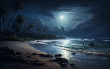 Coastal Nightfall. Aiの素材