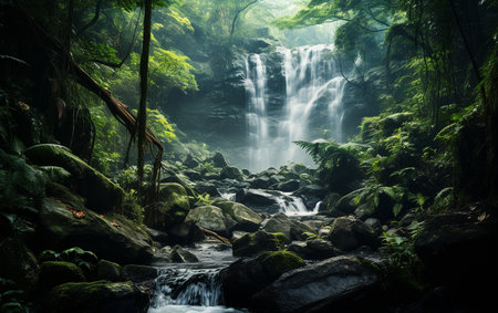 Serene Cascade. Aiの素材