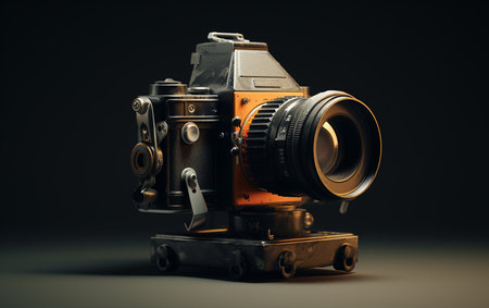 Professional Camera Black Backgroundの素材