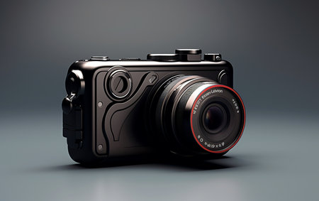 Pocket Sized Camera Gadget Black Backgroundの素材