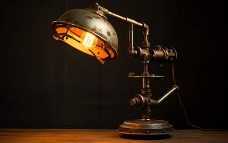 Contemporary Office Desk Lamp Black Backgroundの素材