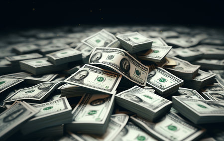Dollar Bills Black Backgroundの素材