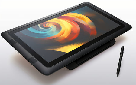 Digital Art Tablet Interface White Backgroundの素材