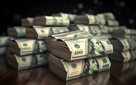 Cash Currency Illustration Black Backgroundの素材