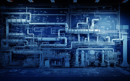 Industrial Facility Design Blueprint Planの素材