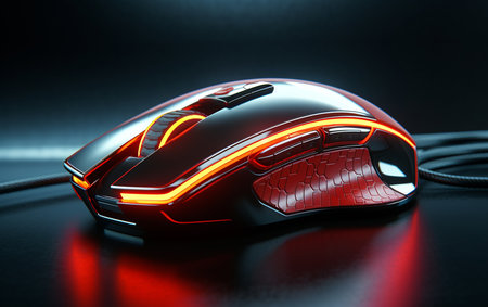 Gaming Mouse Detailed Display Black Backgroundの素材
