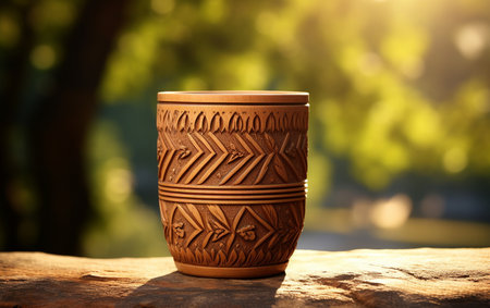 Artisanal Hand Carved Wooden Cupの素材