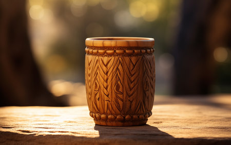 Exquisite Handmade Wooden Cup Displayの素材