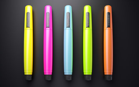 Assorted Highlighter Pack Black Backgroundの素材