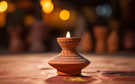 Exquisite Handcrafted Diwali Diya Displayの素材