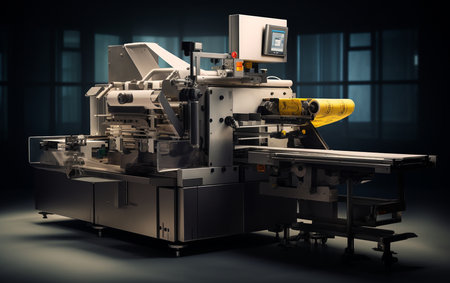 Packaging Machine Equipment Black Backgroundの素材