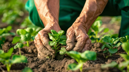 Tender Crop Care: Farmer's Calloused Handsの素材
