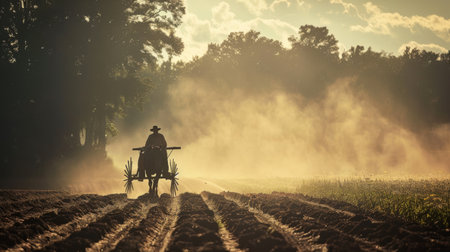 Traditional Farming: Horse Drawn Plowの素材