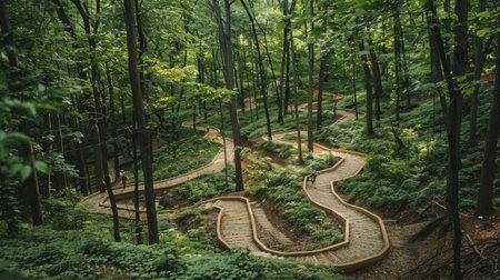 Hiking Trails Through Dense Wildernessの素材