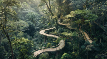 Hiking Trails Through Dense Wildernessの素材