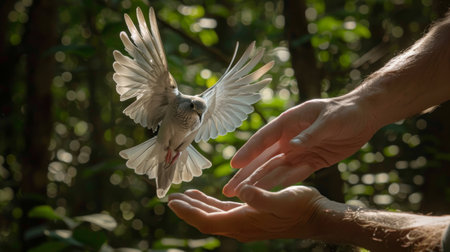 Tender Freedom: Hands Releasing Rehabilitated Sealの素材
