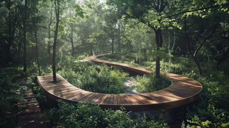 Hiking Trails Through Dense Wildernessの素材