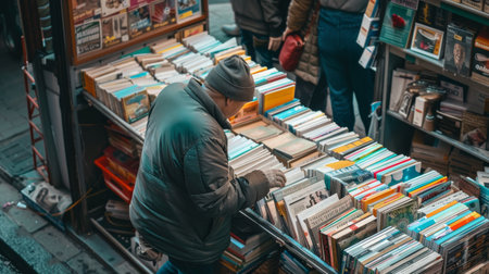 Urban Reads: Street Vendor's Colorful Displayの素材