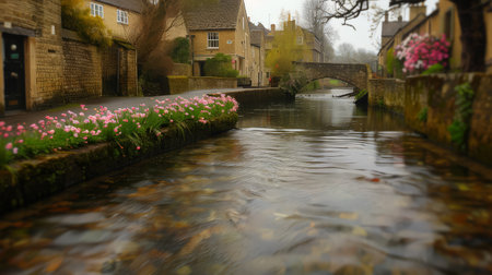 Realistic View of Bourton-on-the-Waterの素材