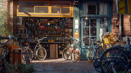 Realistic View of Community Bike Repair Shopsの素材