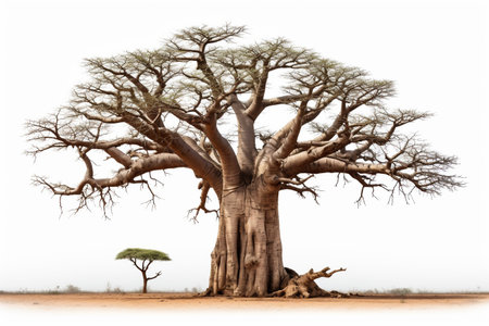 Baobab tree isolated on white backgroundの素材