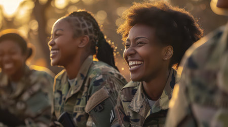 Group of black African American females in a candid arm shot.の素材