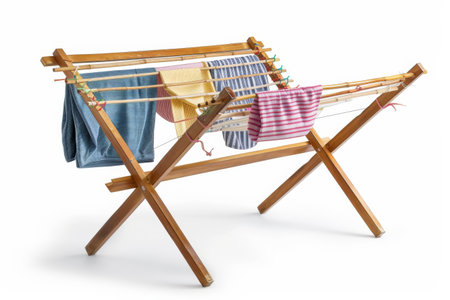 Clothes Drying Rack Isolated on White Backgroundの素材