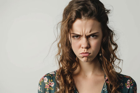 Disgusted Lady Isolated on White Backgroundの素材
