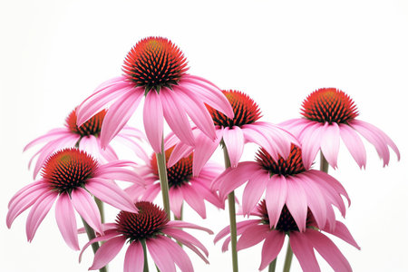 Echinacea isolated on white backgroundの素材