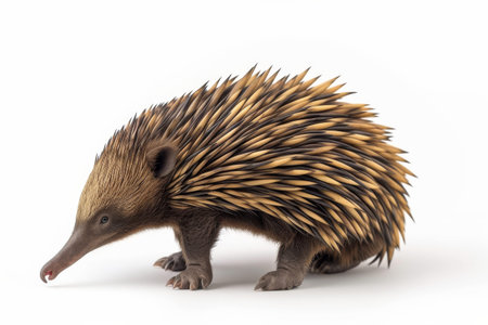 Echidna isolated on white backgroundの素材