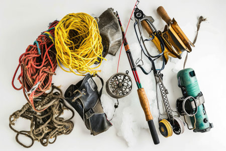 Ice Fishing Gear isolated on white backgroundの素材