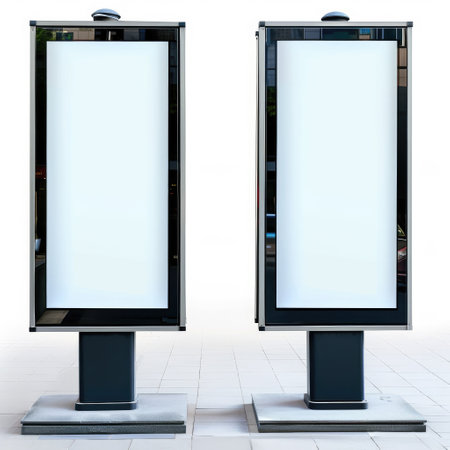 Information Display Screens isolated on white backgroundの素材