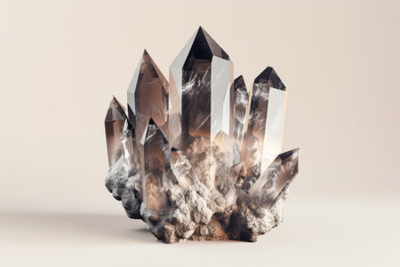 Smoky Quartz Displayed with 3D Effect.の素材