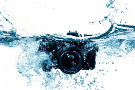 Isolated Camera For Underwater Photography On Transparent Background.の素材