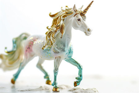Whimsical Unicorn Toy isolated on white backgroundの素材