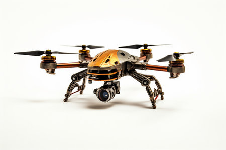 Drone isolated on white backgroundの素材