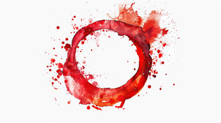 Circular mark from a beverage with a watercolor effect on glassの素材