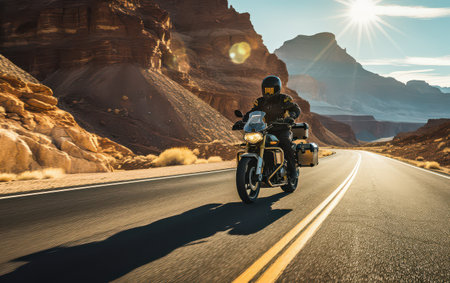 Touring Motorcycle Discovering Beautiful Roadsの素材