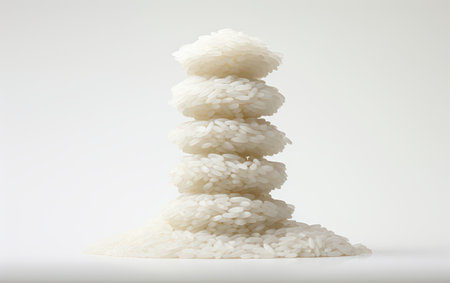 White Surface with a Heap of Rice Grainsの素材