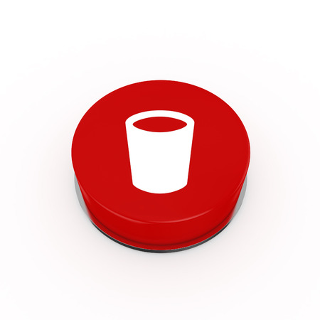 3d Rubbish Bin Web Button - isolatedの写真素材
