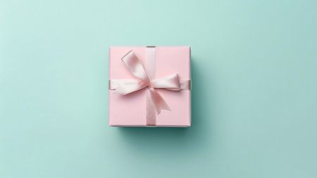 Pastel blue background with colorful gifts boxes. Copy spaceの素材