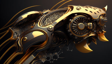 Biomechanical robotic element of the golden robotの素材