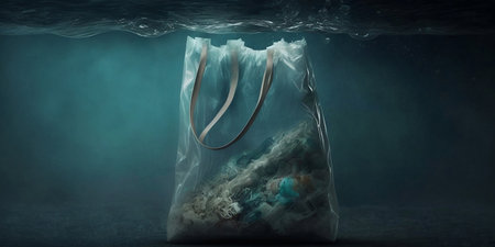 pollution of the ocean with plastic waste. Ecological concept of nature conservationの素材