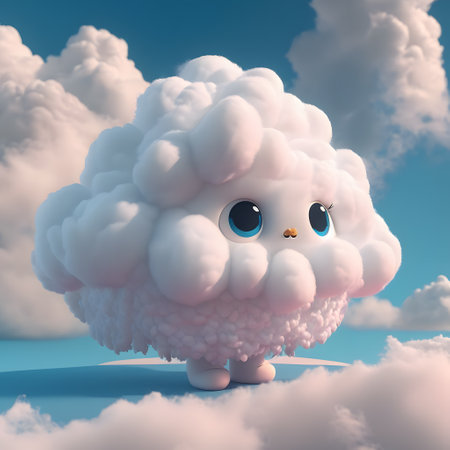 very cute character cloud, cute child character.の素材