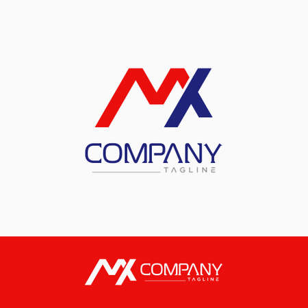 Creative letter mx logo.design vectorのイラスト素材