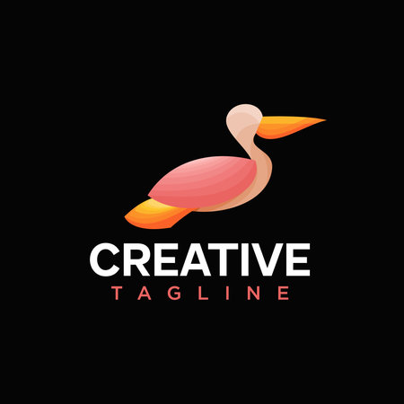 Pelican logo. awesome design vector templateのイラスト素材