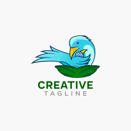 This is a bird mom logo templateのイラスト素材