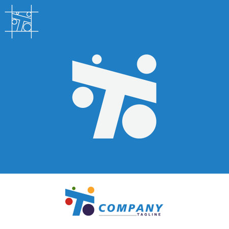 T letter logo with planet concept design vectorのイラスト素材