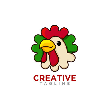 Creative Chicken Logo design vector .のイラスト素材