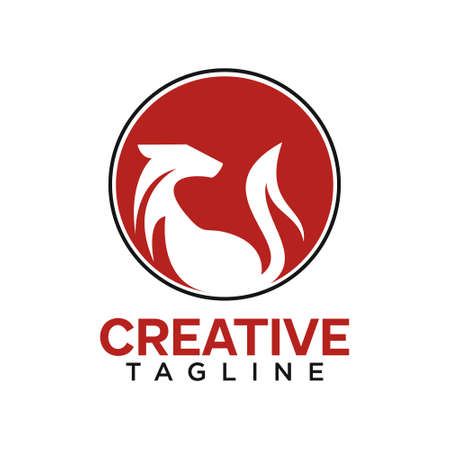 Fox logo. fox with flame concept design vector templateのイラスト素材